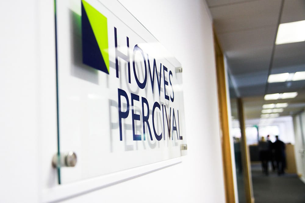 Howes Percival Sign on Wall