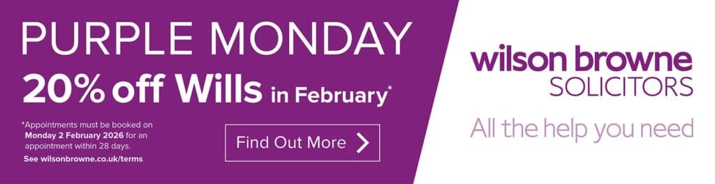 Wilson Browne Purple Monday Advert