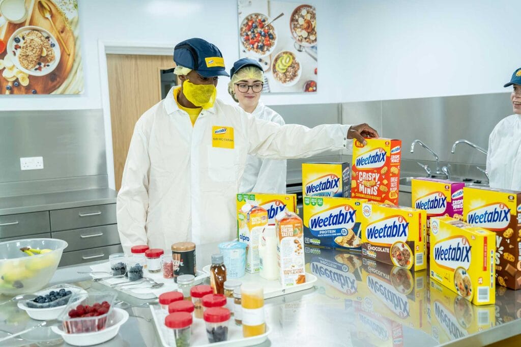 Mo Farah weetabix factory visit