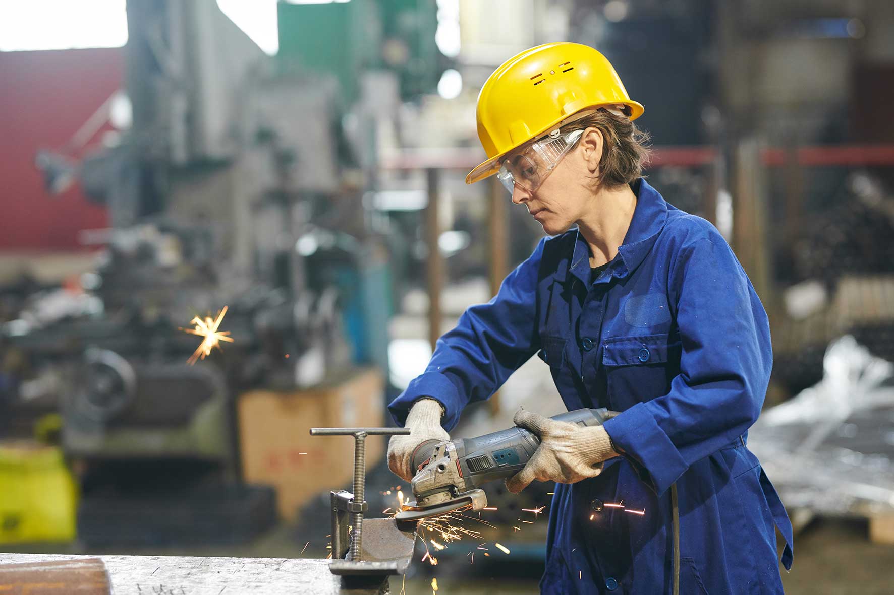 Woman working in factory