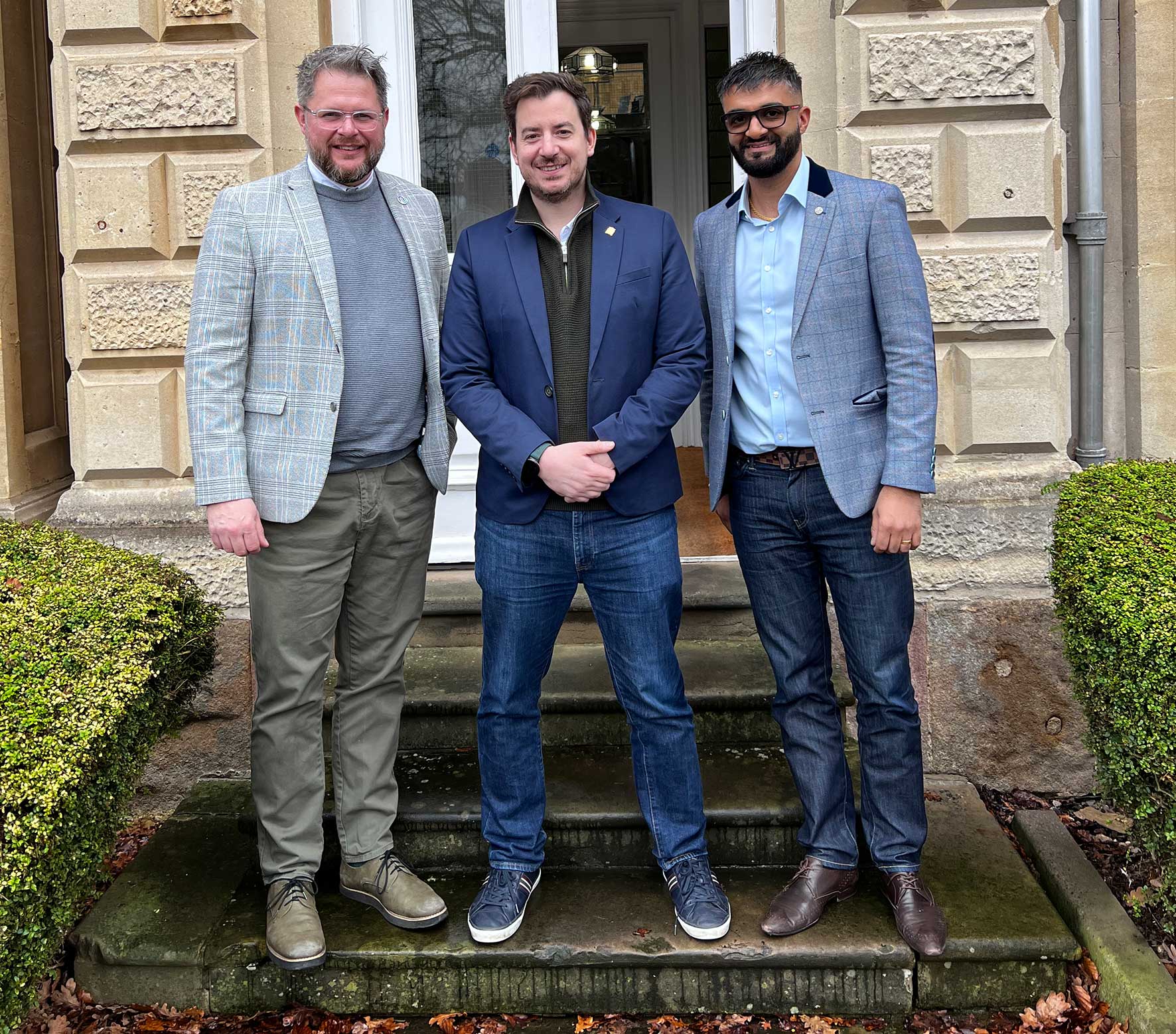 Matthew Abraham, Parm Bhangal and Northampton MP Mike Reader during a PropConnect meeting on construction opportunities in Northamptonshire.