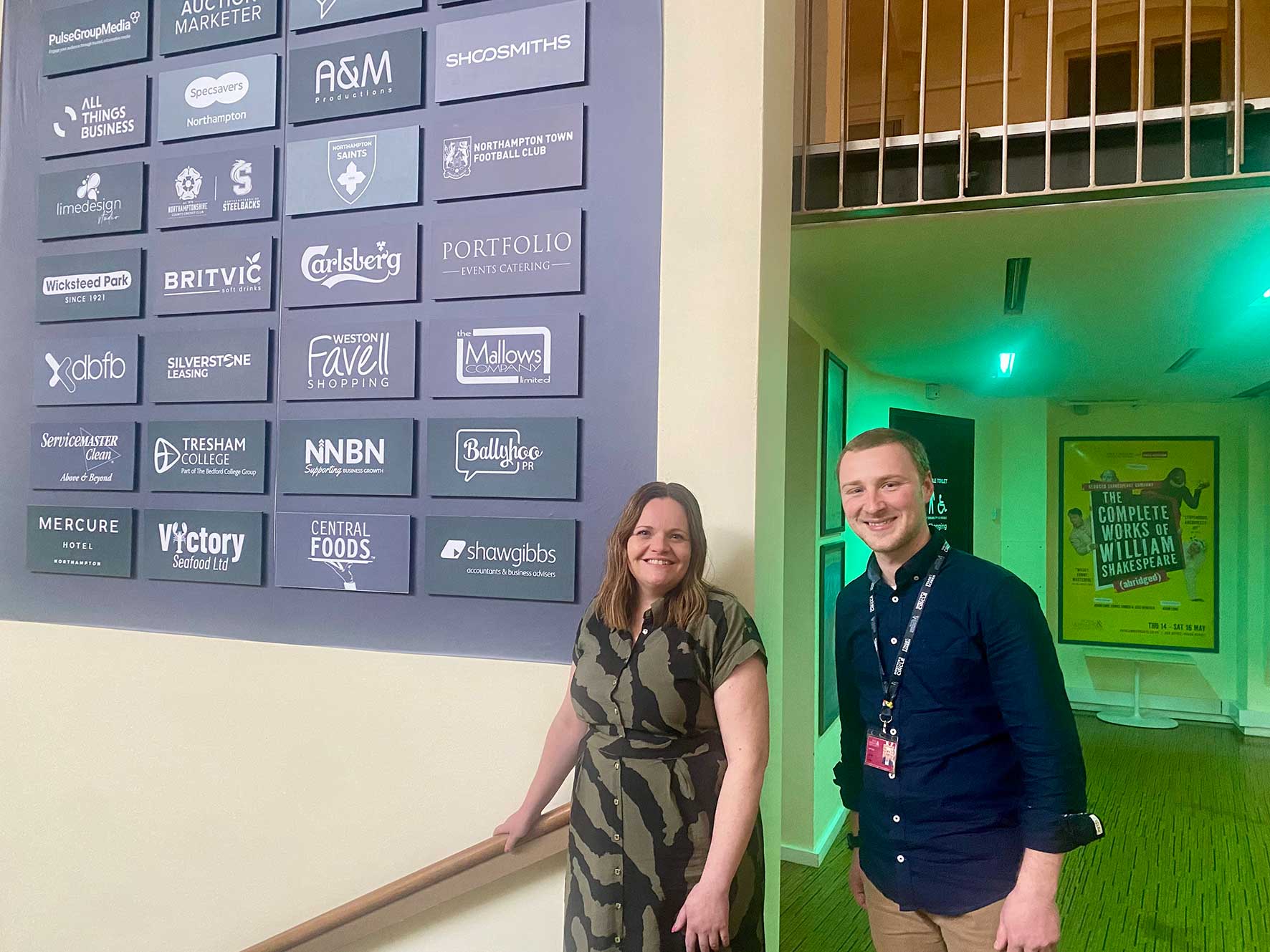 Emma Speirs of Ballyhoo PR with Chris Smith from the Royal & Derngate.