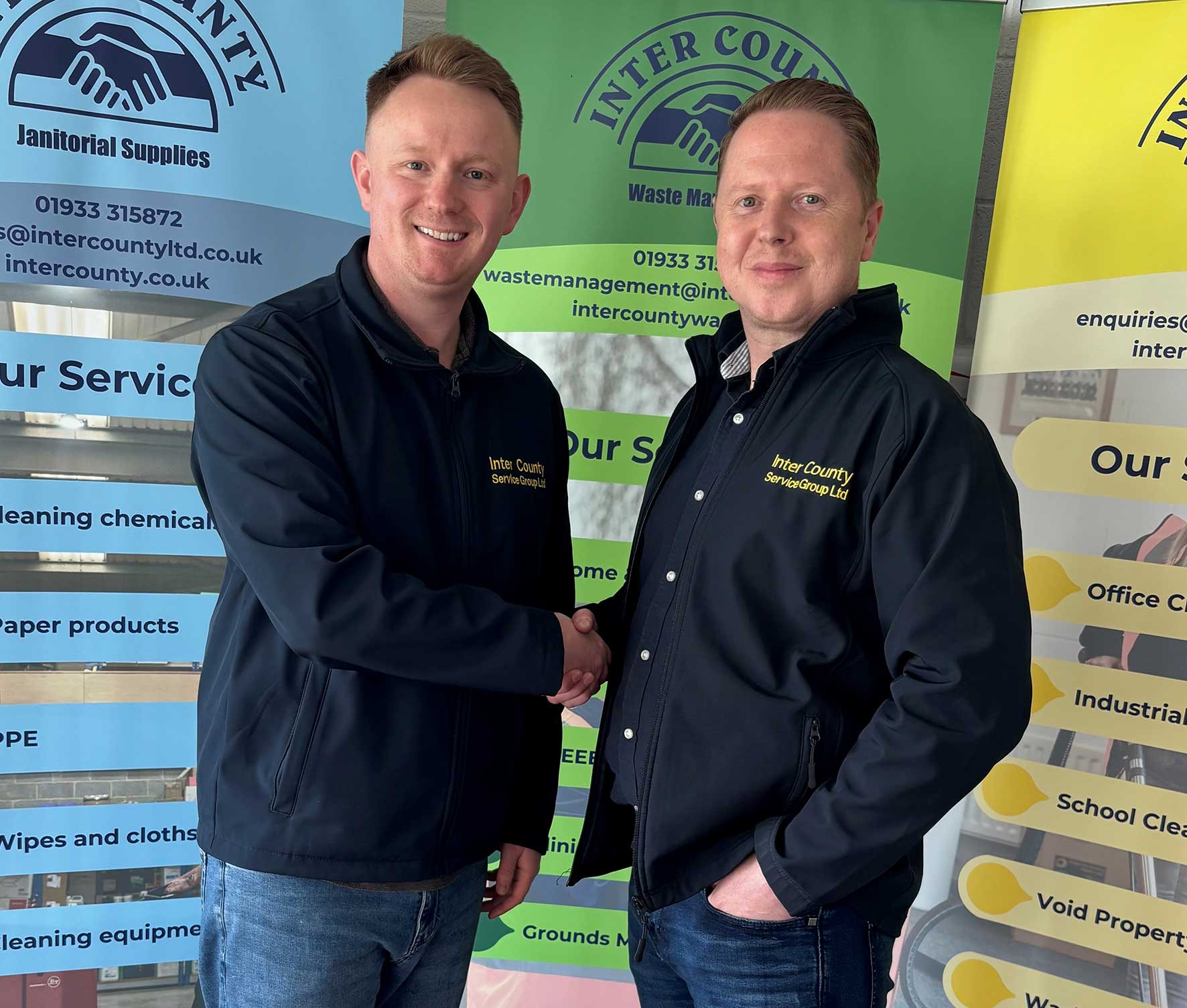 Callum Nicholson and Steve Walton following Inter County’s acquisition of Clean4Shaw in Northamptonshire