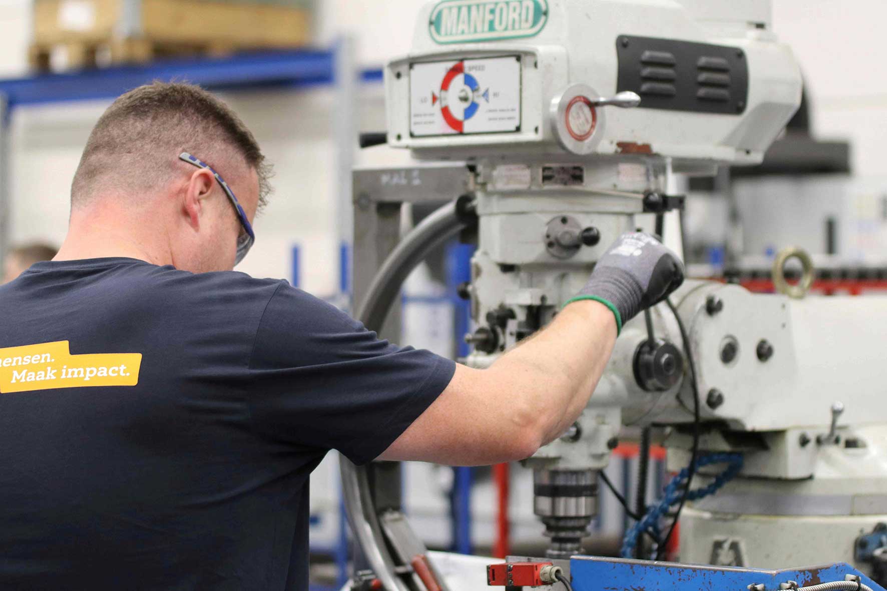 Person in a manufacturing environment