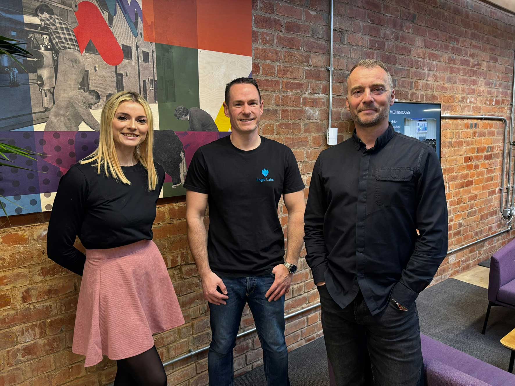 Sam Hunter, Owen Moran and Darren Smith at Vulcan Works in Northampton ahead of the Vulcan’s Den entrepreneur competition.