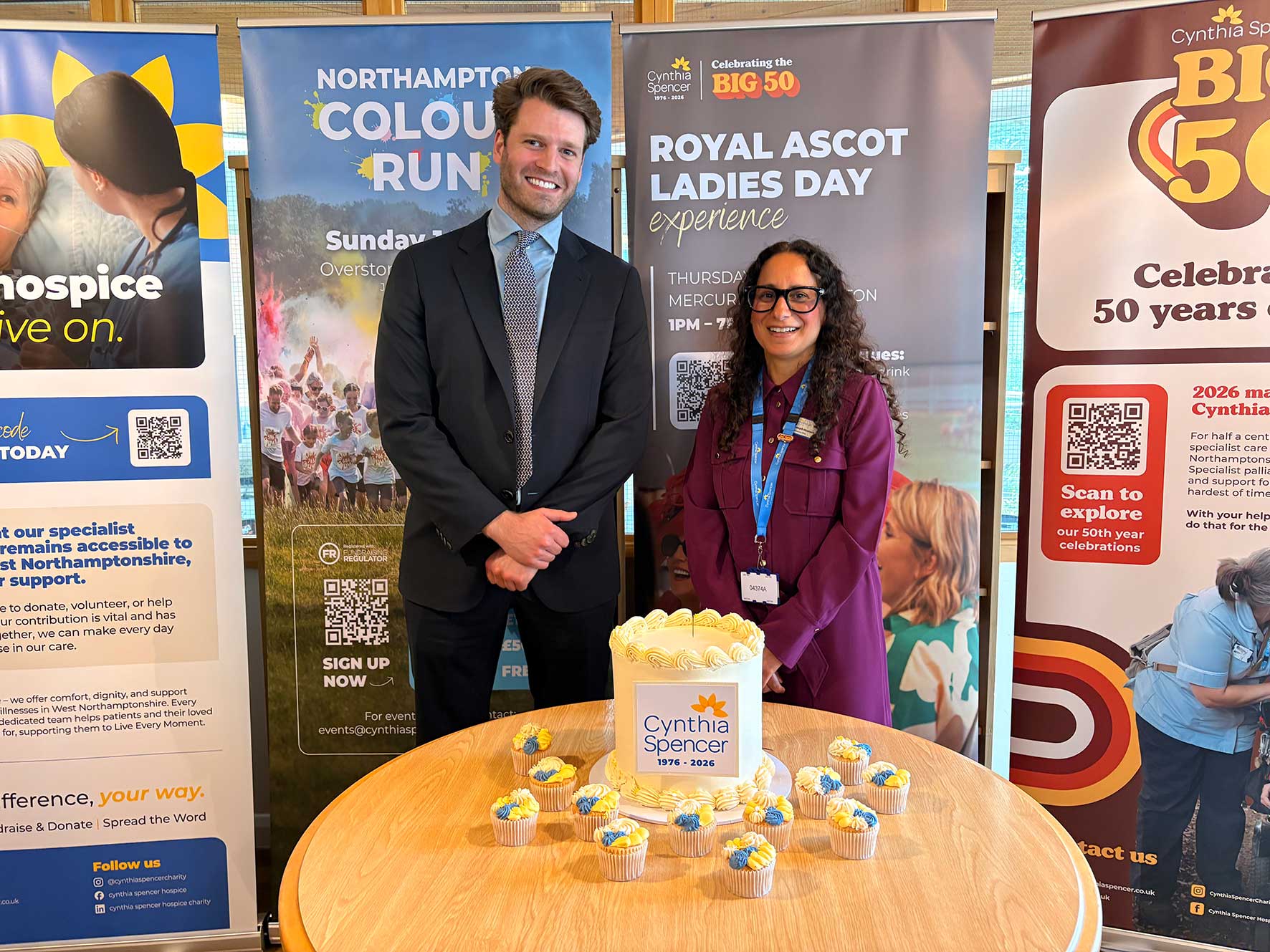 Lord Althorp and Maya Joseph-Hussain at Cynthia Spencer Hospice's Moment of Reflection event during the charity's 50th anniversary year.