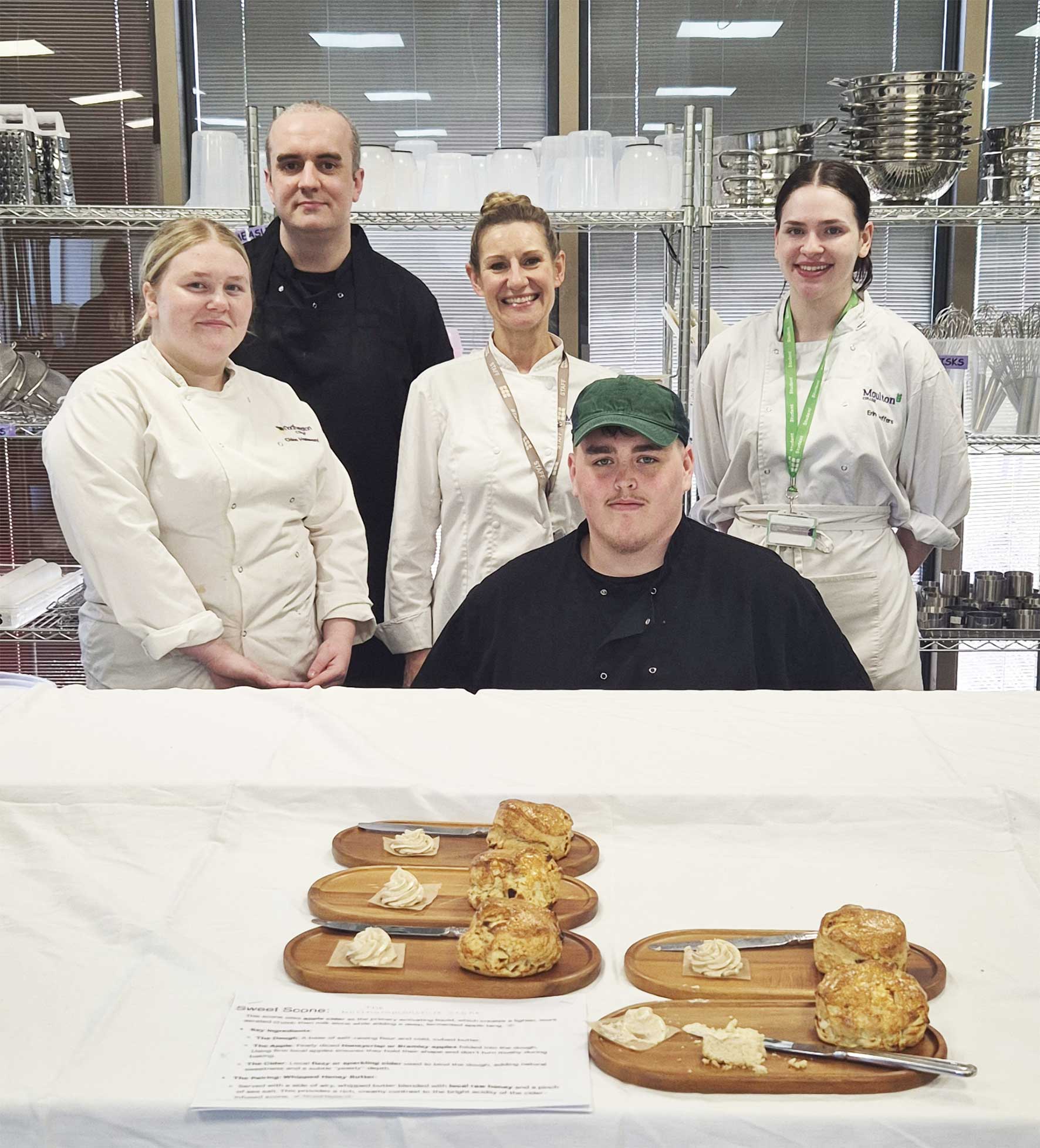 Moulton College students with the Northamptonshire Scone ahead of its debut at Delapré Food Festival