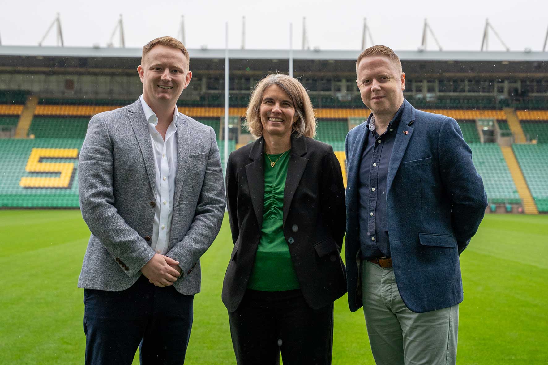 Inter County representatives at cinch Stadium at Franklin’s Gardens following the company’s partnership with Northampton Saints