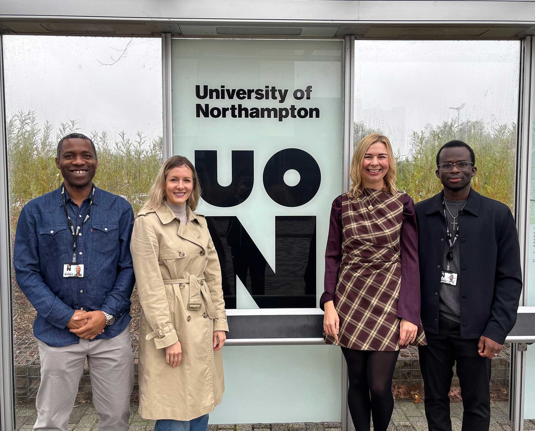 Representatives from See Limited and the University of Northampton, including Danielle Redgate and Dr Oluwaseyi Omoloso, pictured at the university.